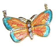enamelled butterfly pendant