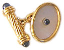mother of pearl and sapphire link